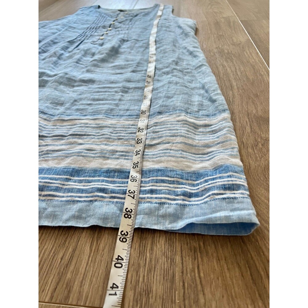 Talbots Women’s 16 Linen Shift Dress Seaside Stripe Lined Coastal Timeless Beach - Picture 7 of 11